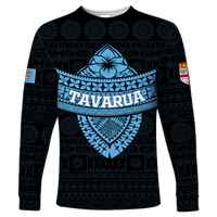 Tavarua Fiji Tapa Tribal Long Sleeve Shirt - LT12 Unisex Blue - Polynesian Pride