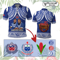 Custom Photo Samoa Rugby Polo Shirt 685 Proud Toa Samoa, Manu Samoa And Manu Samoa 7s Logo CTM14 Blue - Polynesian Pride