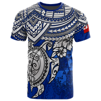 Tonga T Shirt Tonga Tonga Coat of Arms Turtle Hibiscus Blue Unisex Blue - Polynesian Pride