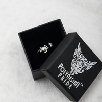 Polynesian Pride Turtle and Starfish Ring – Adjustable Sterling Silver Ocean Jewelry