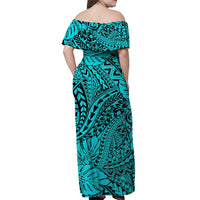 Hawaii Off Shoulder Long Dress Polynesian Tribal Art Ver.01 LT14 - Polynesian Pride