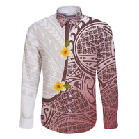 Polynesian Matching Clothes For Family Polynesian Tribal Plumeria Flowers Off Shoulder Long Sleeve Dress And Shirt - Polynesian Pride