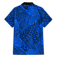 Matching Hawaiian Outfits For Couples Polynesian Tribal Art Blue LT14 - Polynesian Pride