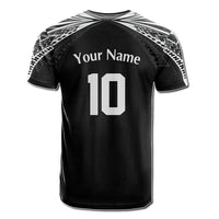 Custom Photo New Zealand Rugby-Aotearoa T Shirt Armour Blacks Silver Ferns