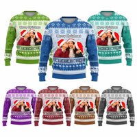 Custom Photo Hawaii Christmas Knitted Sweatshirt Mele Kalikimaka CTM05 - Polynesian Pride
