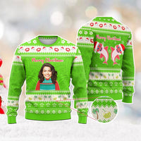 Custom Photo Polynesian Christmas Knitted Sweatshirt Funny Style CTM05 - Polynesian Pride