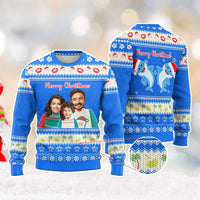 Custom Photo Polynesian Christmas Knitted Sweatshirt Funny Style CTM05 - Polynesian Pride