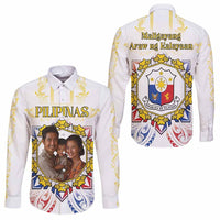 Custom Photo Philippines Independence Day Long Sleeve Button Shirt Maligayang Araw ng Kalayaan Barong Patterns CTM05 - Polynesian Pride