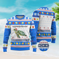 Custom Christmas Hawaii Symbols Knitted Sweatshirt Polynesian Tribal Pattern