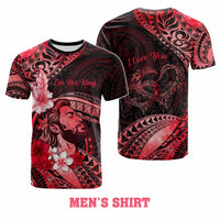 Custom Polynesian Valentine T shirt In Our Kingdom Love Reigns Forever
