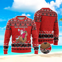 Custom Christmas New Zealand Symbols Knitted Sweatshirt Maori Pattern CTM05 - Polynesian Pride