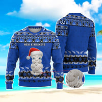 Custom Christmas New Zealand Symbols Knitted Sweatshirt Maori Pattern CTM05 - Polynesian Pride