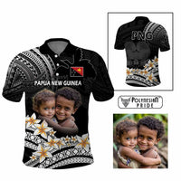 Custom Photo Papua New Guinea Provinces Polo Shirt Bird of Paradise with Black Polynesian Tribal CTM09 Multicolor - Polynesian Pride