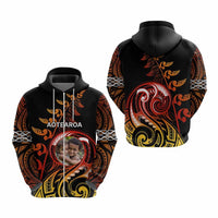 Custom New Zealand Hoodie Aotearoa Symbols with Maori Fern Reggae Arty Color CTM09 Zip Hoodie Multicolor - Polynesian Pride