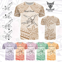 Custom Father's Day Fist Bump Dad and Baby Hands Holding T Shirt - Plumeria Floral Tribal Tattoo Unique CTM09 Multicolor - Polynesian Pride