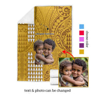 Custom Photo Hawaii Blanket Kakau Mixed Polynesian Tribal