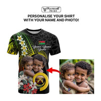Custom Photo Vanuatu Provinces T Shirt Vanuatuan Pig Tusk and Pacific Beauty Flower CTM09 - Polynesian Pride
