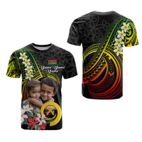 Custom Photo Vanuatu Provinces T Shirt Vanuatuan Pig Tusk and Pacific Beauty Flower CTM09 - Polynesian Pride