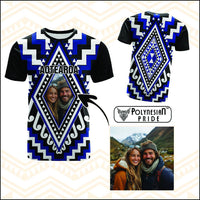Custom Photo New Zealand Maori Patikitiki Taniko Motifs T Shirt CTM14 Multicolor - Polynesian Pride