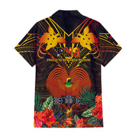 Custom Photo Papua New Guinea Provinces Hawaiian Shirt Flag With Polynesian Tropical Flowers - Polynesian Pride