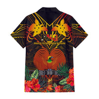 Custom Photo Papua New Guinea Provinces Hawaiian Shirt Flag With Polynesian Tropical Flowers - Polynesian Pride