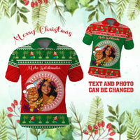 Custom Photo Aloha Hawaii Christmas Polo Shirt Tiki Santa Mele Kalikimaka CTM14 - Polynesian Pride