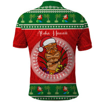 Custom Photo Aloha Hawaii Christmas Polo Shirt Tiki Santa Mele Kalikimaka CTM14 - Polynesian Pride