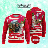 Custom Photo Kia Ora New Zealand Knitted Sweatshirt Pohotukawa Kiwi Santa Meri Kirihimete CTM14 - Polynesian Pride