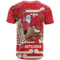 Custom Photo Kia Ora New Zealand T Shirt Pohutukawa Kiwi Santa Meri Kirihimete CTM14 - Polynesian Pride