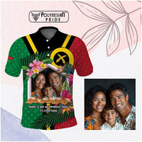 Custom Photo Vanuatu Family Day Polo Shirt Vanuatuan Sand Drawing Family Is Everything CTM14 Multicolor - Polynesian Pride