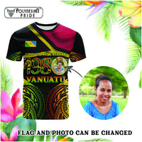 Custom Photo Vanuatu 1980 T Shirt Yumi Yumi Yumi Independence Anniversary CTM14 - Polynesian Pride