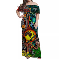 Australia Matching New Zealand Matching Dress and Hawaiian Shirt Aboriginal Kangaroo Combine Maori Kiwi Bird LT2 - Polynesian Pride