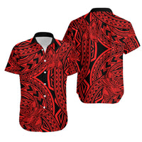 Polynesian Matching Dress and Hawaiian Shirt Tattoo Plumeria Red LT14 - Polynesian Pride