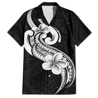 Polynesia Family Matching Outfits Off Shoulder Maxi Dress And Hawaiian Shirt Plumeria With Tribal Pattern Black Vibes LT14 Dad's Shirt - 5XL - Polynesian Pride