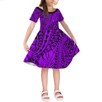 Purple Hawaii Family Matching Off Shoulder Maxi Dress And Hawaiian Shirt Tribal Art LT14 - Polynesian Pride