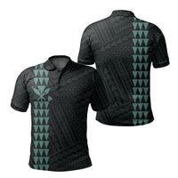 Hawaiian Kakau Polo Shirt - Simple Style Full Color LT6 Unisex Dark Green - Polynesian Pride