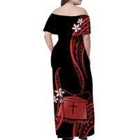 Tokelau Matching Dress and Hawaiian Shirt Tokelauan Tatau with Badge Red LT14 - Polynesian Pride