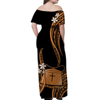 Tokelau Matching Dress and Hawaiian Shirt Tokelauan Tatau with Badge Gold LT14 - Polynesian Pride