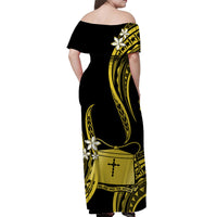 Tokelau Matching Dress and Hawaiian Shirt Tokelauan Tatau with Badge Yellow LT14 - Polynesian Pride