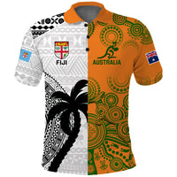 Custom Fiji And Australia Rugby Polo Shirt World Cup 2023 Together LT14