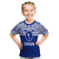 Chuuk Flag T Shirt Kid Micronesia Style Blue LT13 Youth XL Size14 - Polynesian Pride