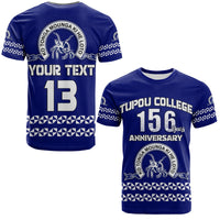 (Custom Text and Number) Tonga Tupou College Toloa T Shirt 156 Years Anniversary Tongan Ngatu LT13 Blue - Polynesian Pride