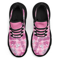 Alaka Aloha Hawaii Clunky Sneakers Plumeria Lei With Palaka Motif - Polynesian Pride