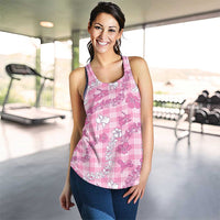 Alaka Aloha Hawaii Women Racerback Tank Plumeria Lei With Palaka Motif LT14 - Polynesian Pride