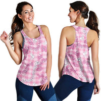 Alaka Aloha Hawaii Women Racerback Tank Plumeria Lei With Palaka Motif LT14 - Polynesian Pride