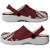 Aloha Hawaii Kalo Pikake Lei Clogs Shoes Chest Tattoo Oxblood Hawaiian Pattern