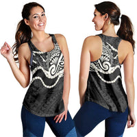 Aloha Hawaii Kalo Pikake Lei Women Racerback Tank Chest Tattoo Black Hawaiian Pattern LT14 - Polynesian Pride