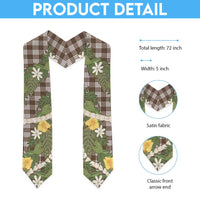 Aloha Puakenikeni Anthurium Pikake Lei Graduation Stole Chocolate Hawaiian Palaka Pattern
