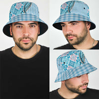 Aloha Vintage Palaka Floral Hawaiian Quilt Bucket Hat Uliuli Motif - Polynesian Pride