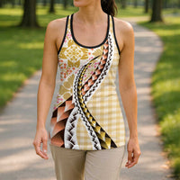 Aloha Vintage Palaka Floral Hawaiian Quilt Hollow Tank Top Melemele Motif LT9 - Polynesian Pride
